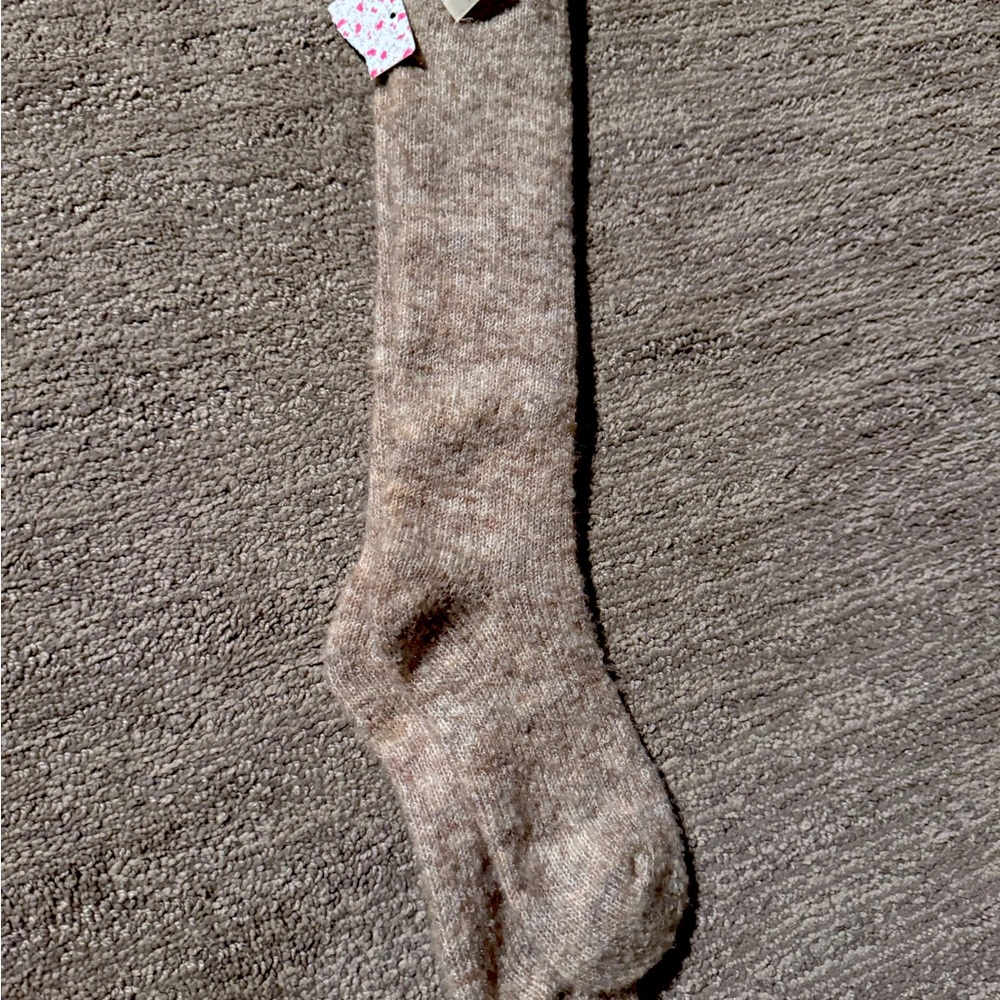 Free People knee high sock. Tan/oatmeal color NWT